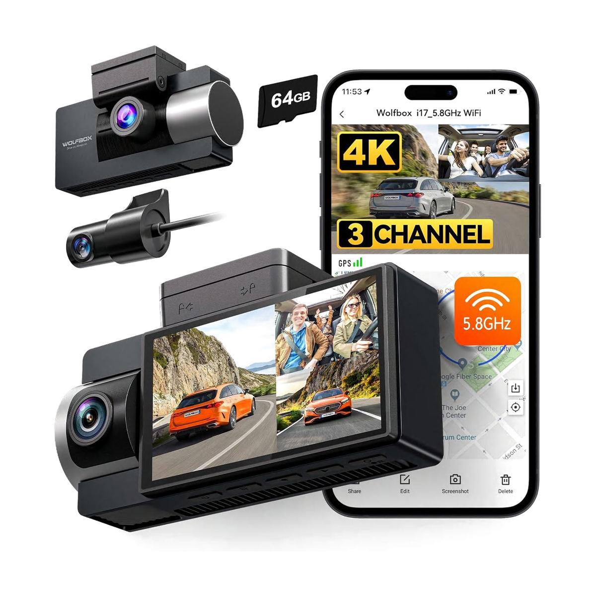 دوربین سهکاناله WOLFBOX i17 | 4K